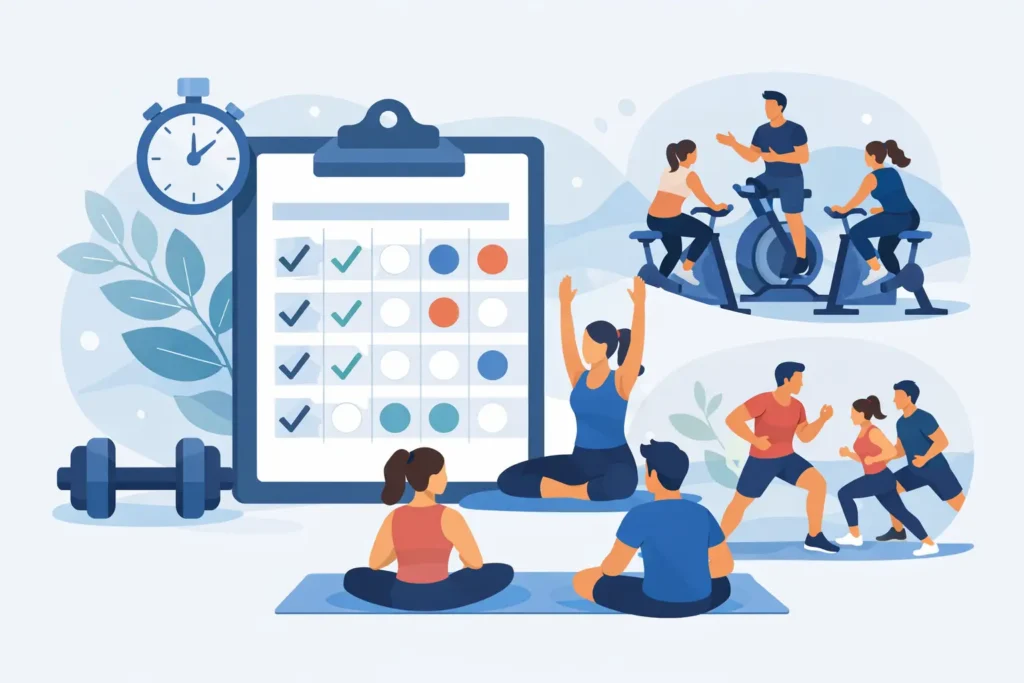 Trainingsplan mit Gruppenkursen erstellen